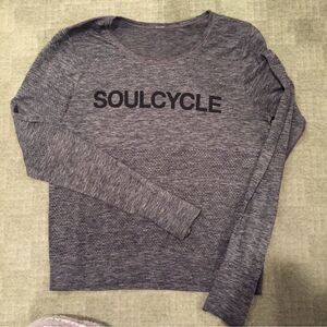 Soulcycle x Lululemon top Gray Mesh Long Sleeve 6